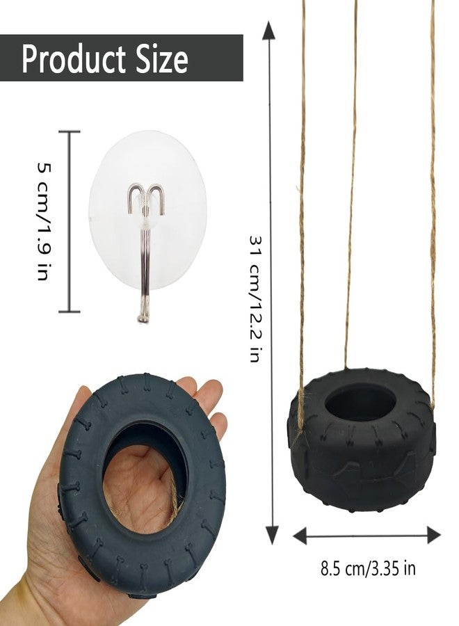 MAGNEECH Colours Hermit Crab Tire Swing,Suction Cup Hook Climbing Toy,Hermit Crab Terrarium Accessories - A Must-Have for Any Reptile Amphibian Small Aquatic Animals Lover(Black) - Image 5